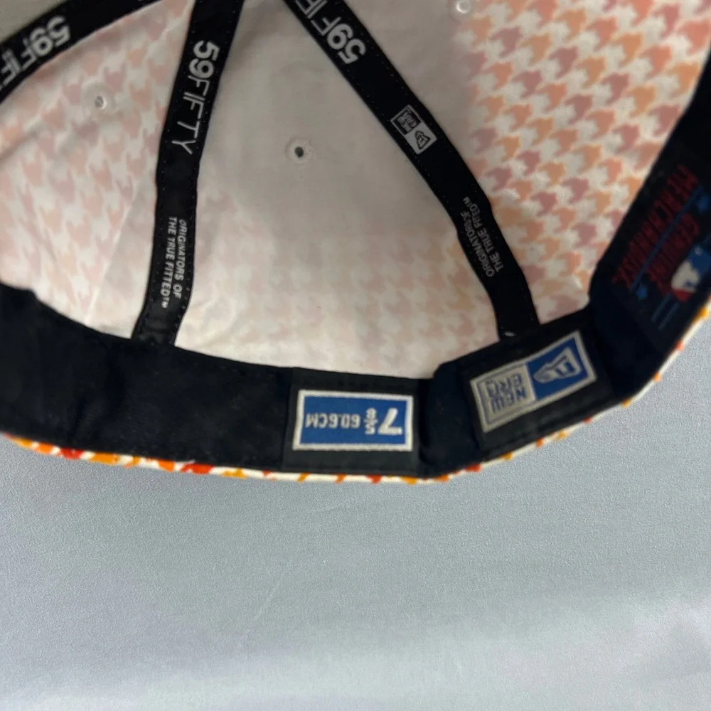 San Francisco Giants Baseball Cap Mens 7 5/8 White Houndstooth New Era 59fifty